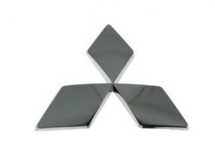 Αυτοκόλλητο Σήμα Μάσκας Μεταλλικό Για Mitsubishi  10cm x 10cm Μαύρο 1 Τεμάχιο