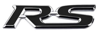 Αυτοκόλλητο Σήμα Μεταλλικό RS 9cm X 2.4cm Μαύρο - Χρώμιο