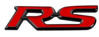 Αυτοκόλλητο Σήμα Μεταλλικό RS 9cm X 2.4cm Κόκκινο - Μαύρο