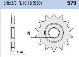 Γρανάζι Κίνησης RK/TEC C6185/579K-T17 (JTF579) FZS1000 06-08,YZF-R1 04-14