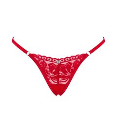 Plus size Obsessive Lacelove lacy thong Red-thumb-4