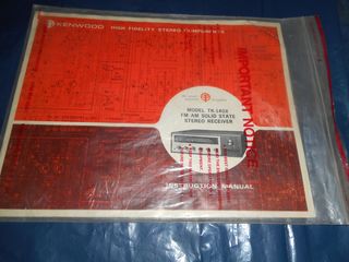 OWNERS MANUAL FOR KENWOOD TK - 140X RECEIVER
