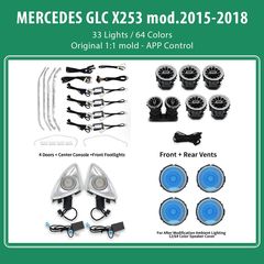 MEGASOUND - DIQ AMBIENT 8161 DCO BENZ GLC (X253) FULLKIT mod.2015-2018 (Digital iQ Ambient Light for Mercedes GLC, 33 Lights)