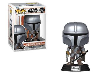 Funko Pop! Disney Star Wars: The Mandalorian - The Mandalorian with Darksaber #663 Bobble-Head Vinyl Figure