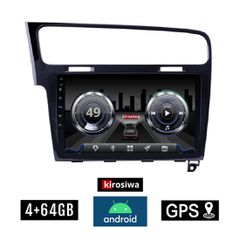KIROSIWA 4+64GB VOLKSWAGEN GOLF 7 (μετά το 2013) Android οθόνη αυτοκίνητου 4GB με GPS WI-FI (VW ηχοσύστημα αφής 10" ιντσών Youtube Playstore MP3 USB Radio Bluetooth Mirrorlink, DSP 4x60W Apple Carplay