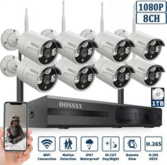 8 καμερες ασυρματες και poe ip με καταγραφικο full hd 