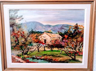 Πίνακας ζωγραφικής της ζωγράφου Λόλας Μελά(1918-1988) ελαιογραφία διαστάσεων 52χ40 σε τιμή ευκαιρίας