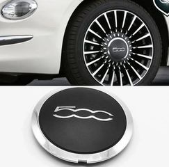 Τάπα Κέντρου Ζάντας Fiat 500 / Χρώμα Μαύρο - Ασημί /  Διάμετρο 133mm 1 Τεμάχιο