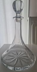 Βαριά κρυστάλλινη καράφα για κρασί, κρύσταλλο Βοημίας 2 kg, ύψος 30 cm