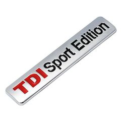 Αυτοκόλλητο Σήμα Αλουμινίου TDI Sport Edition για Πορτμπαγκάζ Αυτοκινήτου σε Ασημί Χρώμα