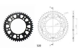 Γρανάζι Τροχού SUPERSPROX/RST-1793-45T STEALTH-Μαύρο DL650/1000VSTROM,GSX-R600/750(520),GSF1200/1250BANDIT(520),TRIUMPH/865SCRAMBLER,BONNELILLE