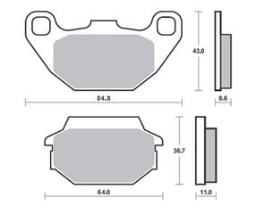 Τακάκια SBS 154HM FA305 SCOOTER 50-125CCM.AGILITY125(FR)