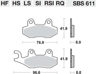 Τακάκια SBS 611SI FA135-FA214 MX ATV