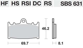 Τακάκια SBS 631HF FA158 STD FR/RR