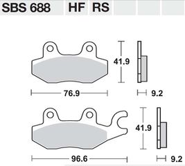 Τακάκια SBS 688HF FA197 STD FR/RR TARGET125 11-14