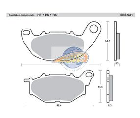 Τακάκια SBS 931HF FA663 Εμπρός YZF250R25,YZF321R3,MT-03/321,MT-25/250