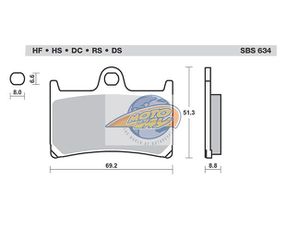 Τακάκια SBS 634DS FA252-FA380 FR/RR DUAL SINTER
