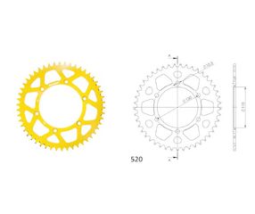 Γρανάζι Τροχού SUPERSPROX/RAL-486-45T  ALUMINIUM-Χρυσό MT-03,Z300 16-19