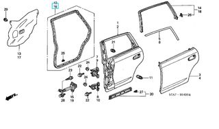 ΛΑΣΤΙΧΟ ΠΟΡΤΑΣ ΠΙΣΩ ΑΡΙΣΤΕΡΟ HONDA STREAM (72850S7A003)