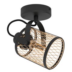 Φωτιστικό Σποτ Μονόφωτο L180xΗ200mm 1xE27 Μαύρο-Ορείχαλκος Eglo Dellow 43531