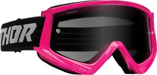Μάσκα MX THOR Combat Sand Racer Goggles Flo Pink, Gray με φιμέ γυαλί