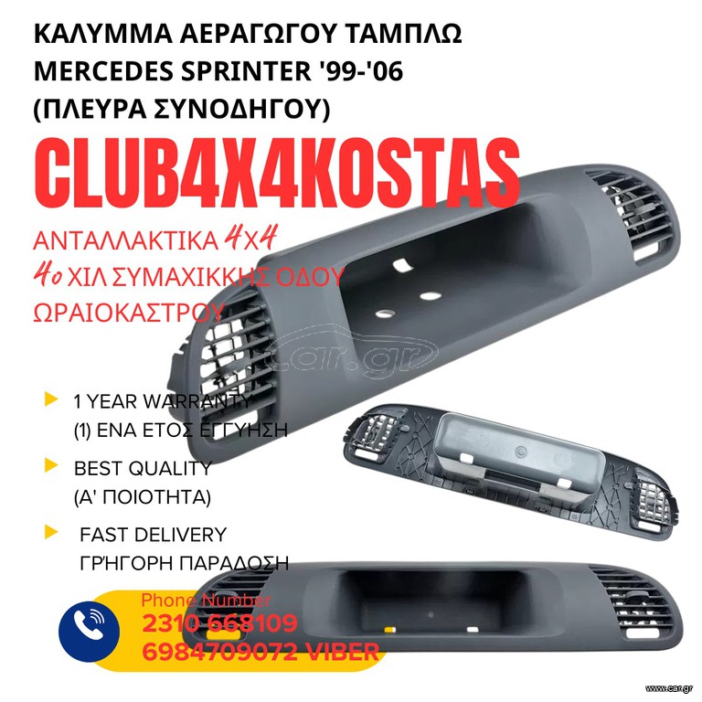 ΚΑΛΥΜΜΑ ΑΕΡΑΓΩΓΟΥ ΤΑΜΠΛΩ MERCEDES SPRINTER '99-'06 (ΠΛΕΥΡΑ ΣΥΝΟΔΗΓΟΥ) A901680160A Α' ΠΟΙΟΤΗΤΑ ΜΕ ΦΠΑ
