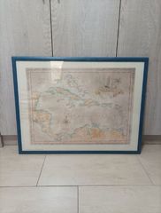Μεγάλος παλιός χάρτης της Καραϊβικής (κορνίζα)
