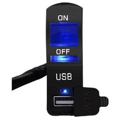 ΔΙΑΚΟΠΤΗΣ ΤΙΜΟΝΙΟΥ ΜΟΤΟΣΥΚΛΕΤΑΣ ON/OFF USB 5V 2A ΑΔΙΑΒΡΟΧΟΣ LED UNIVERSAL ΜΠΛΕ