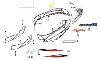 Καπάκι Πλαινό Δεξί Μπλέ Sym Symphony.125 SR i Αbs E5 83500-X3A-000-BY