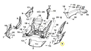 Καρίνα Αριστερή Ασπρη Κωδικός Χρώματος WH-006 Sym Jet-x 125 Lc Cbs E5 83620-XN1-000-WA