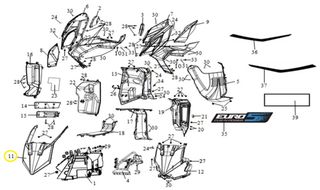 Κάλυμα Μπαμπρίζ Κωδικός Χρώματος GY-430C Sym Jet-x 125 Lc Abs E5 64305-XN1-000-AN