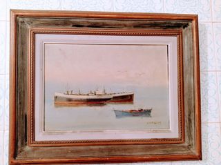 Πίνακας Ζωγραφικής ελαιογραφία του Νίκου Κριδερά,διαστάσεων 36χ28,θαλασσογραφία