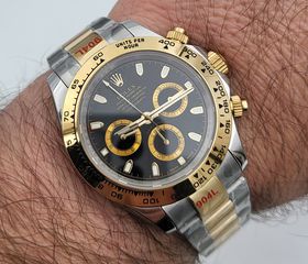 rolex daytona μαύρο αντιγραφο χρυσο ατσαλι replica