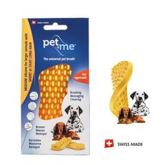 Βούρτσα Σιλικόνης για Μεγαλόσωμα και Κοντότριχα Σκυλιά Pet and Me PET+ME YELLOW