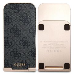 Guess 4G Pattern MagSafe foldable 2in1 15W inductive charger - black-thumb-3