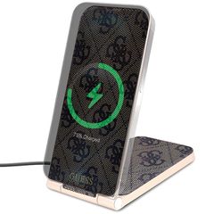 Guess 4G Pattern MagSafe foldable 2in1 15W inductive charger - brown-thumb-1