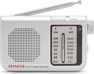 AIWA Pocket AM/Fm Radio With Dual Analog Tuner Silver - (RS-55/SL)