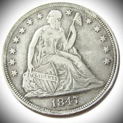 1 Δολάριο 1847 ακριβές αντίγραφο Συλλεκτικό νόμισμα, καθαρό Ασήμι 900 βαθμών 