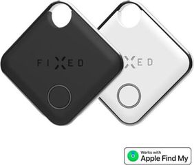 Fixed Airtag For Apple Devices With App Support Duo Pack Black & White - (FIXTAG-DUO-BKWH)