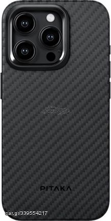 Pitaka Magez Case Pro 4 Apple Iphone 15 Pro Max Black / Grey / Twill - (KI1501PMP)