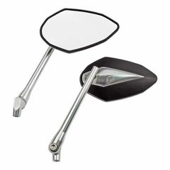 'Double Deuce' mirror set. Black/chr. head & silver alu stem