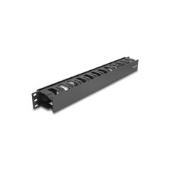 DELOCK cable management 67021 για rack 19"/1U 2 ανοίγματα σε μαύρο χρώμα