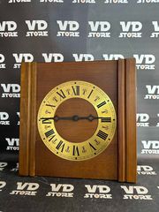  Vintage επιτραπέζιο ξύλινο ρολόι 28x28 ( λειτουργεί)