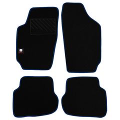 Μοκέτα Tuft μαύρη με μπλε ρέλι για Seat Ibiza III / Cordoba II 4τμχ