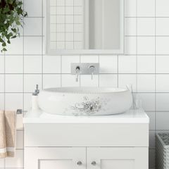 Νιπτήρας Οβάλ Λευκός 59 x 40 x 15 εκ. Κεραμικός 155110