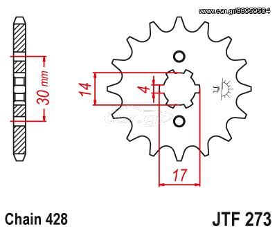 ΓΡΑΝΑΖΙ JT JTF273-14 ASTREA/SUPRA/DAELIM CITY ACE 110/FL125 ADDRESS/TARGET 125i