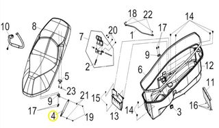 Αμορτισέρ Σέλλας Sym Gts.300 Efi F4 Abs Start/Stop E4 74480-L3A-000