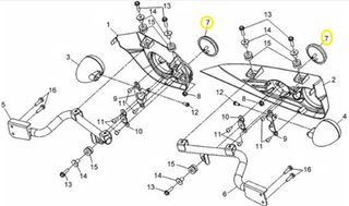 Αντανακλαστικό Πίσω Φτερού Στρογγυλό Sym Quadraider.600 33742-TAP-000