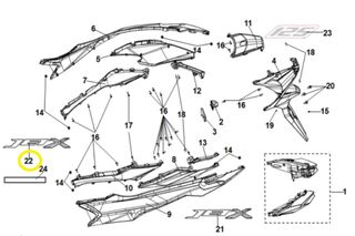 Αυτοκόλλητο Πλαινού Αριστερού Καπακιού Sym Jet-x 125 Lc Abs E5 87128-XN1-000