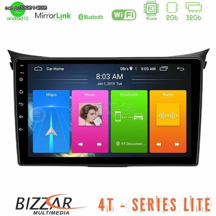 Bizzar 4T Series Hyundai i30 2012-2017 4Core Android12 2+32GB Navigation Multimedia Tablet 9"